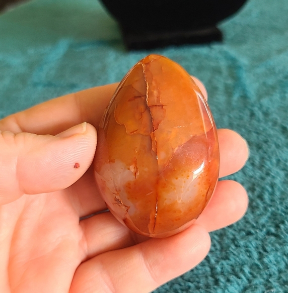 Carnelian With Open Crystal Pocket - Picture 4 of 11